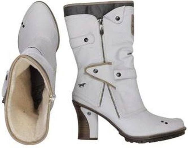 Damen Stiefel, weiß, Gr. EU 41 - Second Hand - Mustang - Modalova