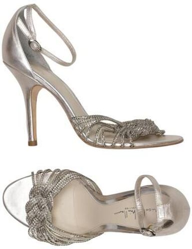 Damen Sandale, silber, Gr. EU 39 (US 8), Leder - Second Hand - Nicole Miller - Modalova