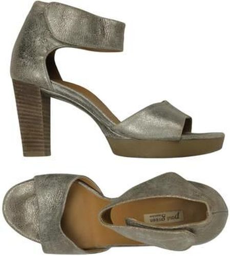 Damen Sandale, silber, Gr. EU 38 (UK 5), Leder - Second Hand - Paul green - Modalova