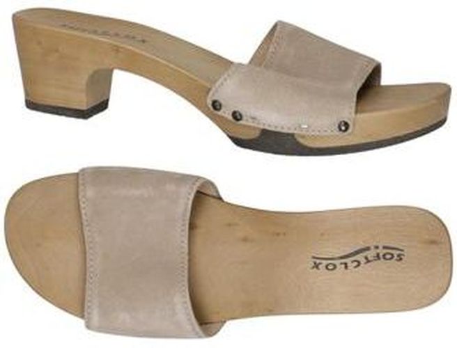 Damen Sandale, beige, Gr. EU 41, Leder - Second Hand - Softclox - Modalova