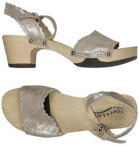 Damen Sandale, grau, Gr. EU 37, Leder - Second Hand - Softclox - Modalova