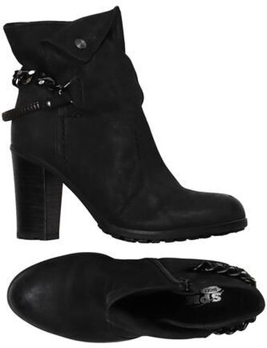 Damen Stiefelette, schwarz, Gr. EU 39, Leder - Second Hand - Spm - Modalova