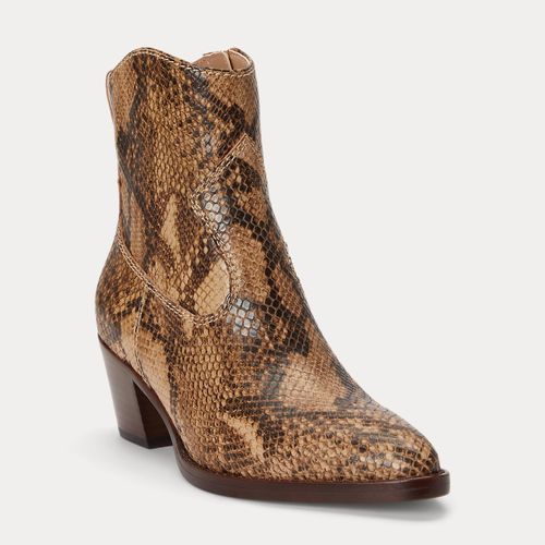 Harpher Python-Embossed Leather Bootie - Lauren - Modalova