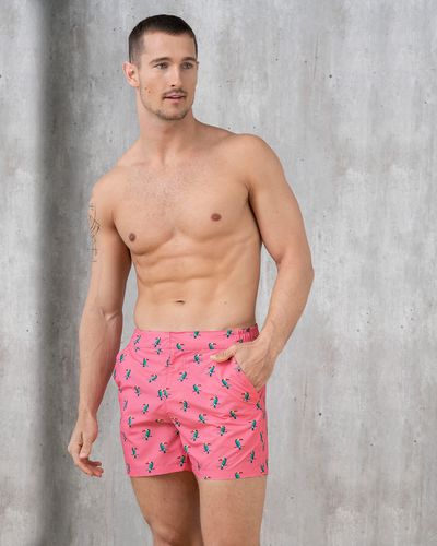 Swim Trunk with Functional Front Closure and Pockets - Leo - Modalova