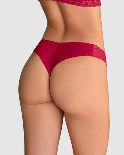 Tanga invisible con toques de encaje en laterales - Leonisa - Modalova