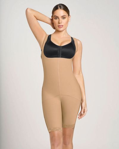 Post-surgical short girdle with side zippers, wide straps - Leonisa - Modalova