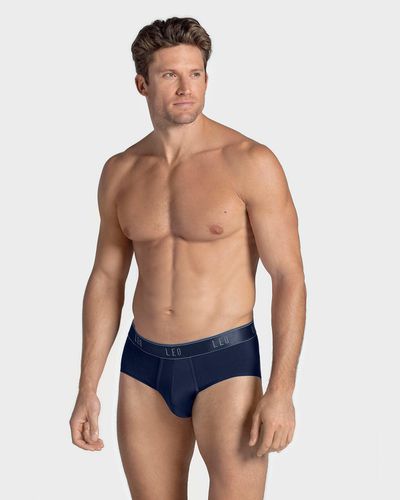 Bóxer brief tipo calzoncillo en microfibra con diseño frontal ergonómico - Leo - Modalova