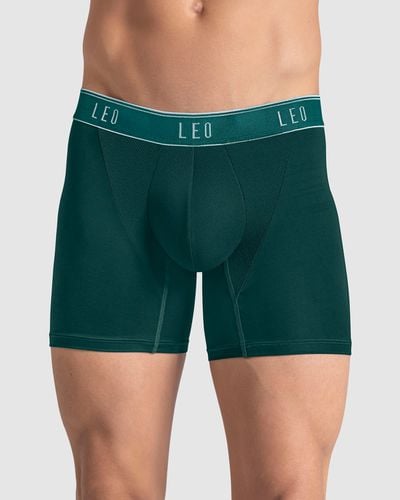 Microfiber Boxer Brief with Breathable Mesh in Front - Leo - Modalova