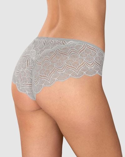 Half-And-Half Sheer Lace Cheeky Hipster knicker - Leonisa - Modalova