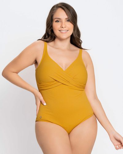 Crossover Scoop Back One-Piece Slimming Swimsuit - Leonisa - Modalova