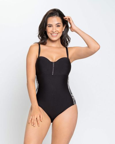 Convertible Zip Top One-Piece Slimming Swimsuit - Leonisa - Modalova
