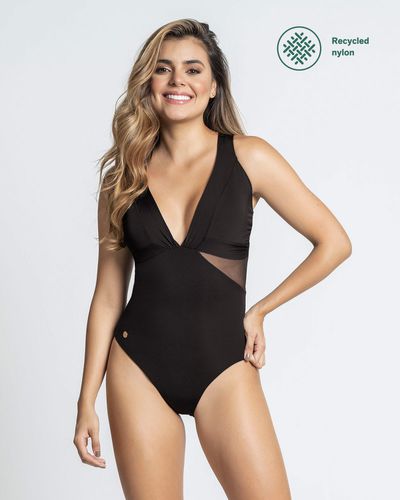 Slimming swimsuit with tulle details - Leonisa - Modalova