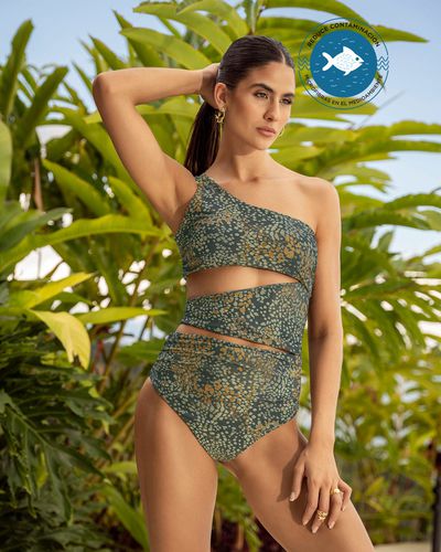 Eco-friendly asymmetrical one-piece swimsuit - Leonisa - Modalova