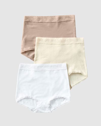 Komfortable, hochtaillierte Panties aus elastischer Baumwolle (3er Pack) - Leonisa - Modalova