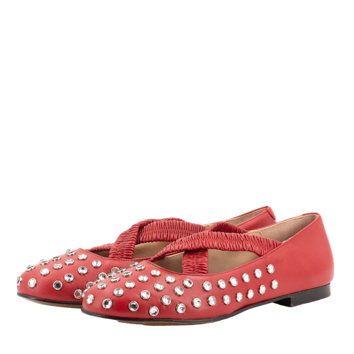 SILVIE CRYSTALS RED BALLERINAS - Toral - Modalova