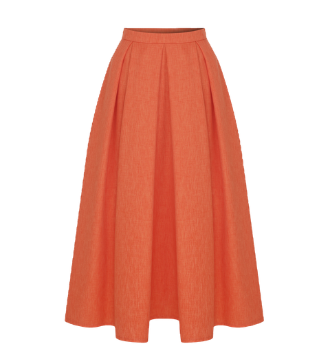 June Midi Skirt in Spicy Orange - Nazli Ceren - Modalova