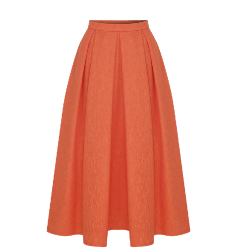 June Midi Skirt in Spicy Orange - Nazli Ceren - Modalova