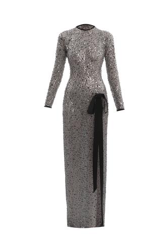 Gray sequin embroidered dress - Compte Spain - Modalova