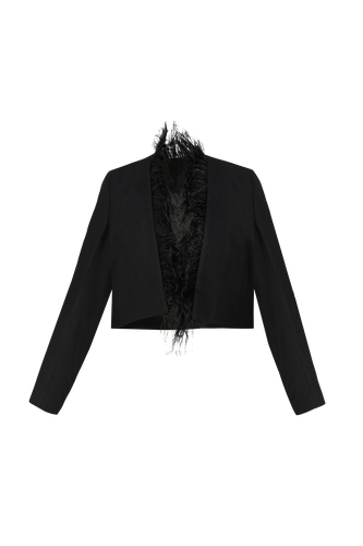 Black Tailored Twill Cropped Blazer - Szabo Sihag - Modalova