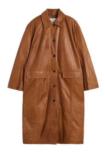 Halston Leather Coat - Cognac - XL - Coats - HERSKIND - Modalova