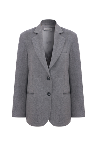 Boxy Wool Blazer in Grey - Nazli Ceren - Modalova