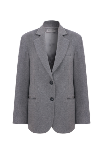 Boxy Wool Blazer in Grey - Nazli Ceren - Modalova