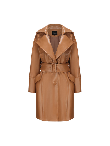 Keira Leather Trench Coat (Brown) - Nana Jacqueline - Modalova