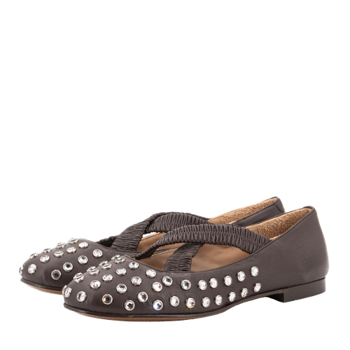 SILVIE CRYSTALS BROWN BALLERINAS - Toral - Modalova