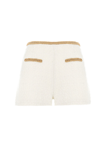 Gold thread-embroidered tweed shorts - M - Mini shorts - Monika Dimova - Modalova