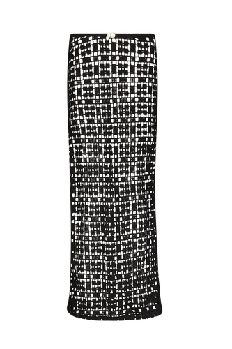 Sun Long Skirt with Pearl in Mesh - Sara Cristina - Modalova