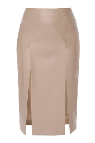 Vegan Leather Skirt Salma Cool Beige - HALEWSKI - Modalova