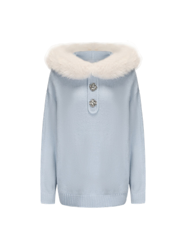 Ava Fur Sweatshirt (Blue) - Nana Jacqueline - Modalova