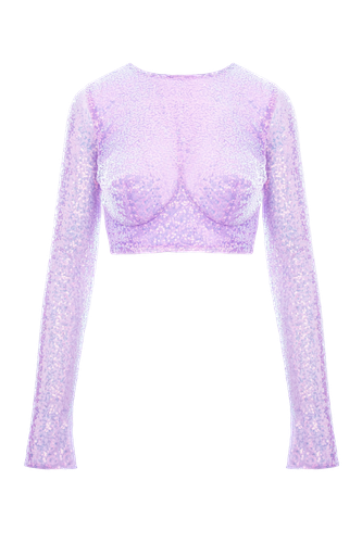 Sequins Crop Top - Aureliana - Modalova