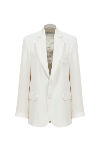 Boxy Oversize Crepe Blazer in Blanche - Nazli Ceren - Modalova