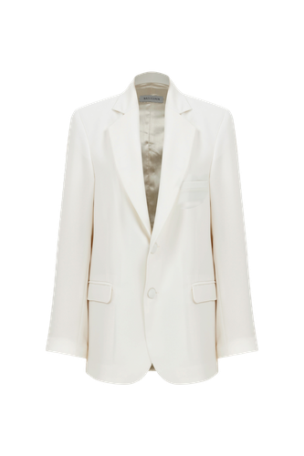 Boxy Oversize Crepe Blazer in Blanche - Nazli Ceren - Modalova