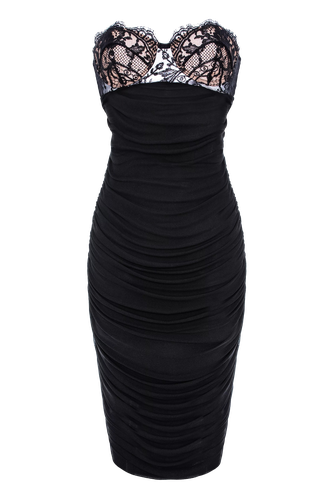 Bianca Lace And Draped Jersey Midi Dress - Aureliana - Modalova