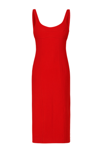 Wool Blend Midi Dress In Red - Szabo Sihag - Modalova