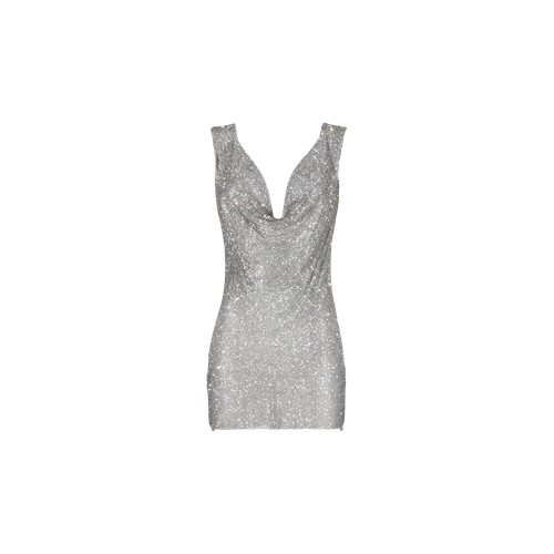 Silver crystals draped dress - Daniele Morena - Modalova