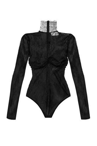 Velvet And Lace Bodysuit - Maria Kokhia - Modalova