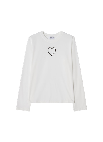 Heart Long Sleeve T-shirt White - CLOEYS - Modalova