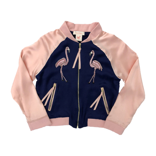 Bomber Jacket With Flamingo - SEMSEM - Modalova