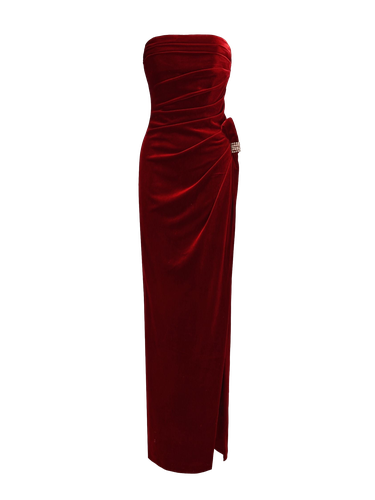 Emma Velvet Dress (Red) - Nana Jacqueline - Modalova