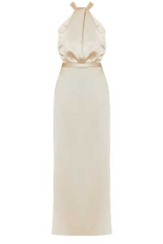 ELONA champagne satin evening maxi dress - UNDRESS - Modalova