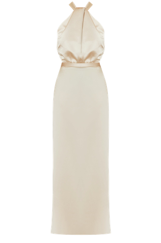 ELONA champagne satin evening maxi dress - UNDRESS - Modalova