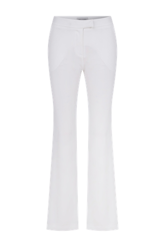 Arced Crepe Trousers In Blanche - Nazli Ceren - Modalova