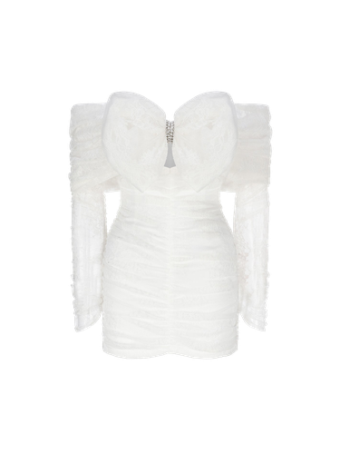 Sydney Bow Dress (White) - Nana Jacqueline - Modalova
