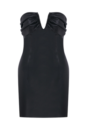 Miora Mini Leather Dress In Black - Nazli Ceren - Modalova