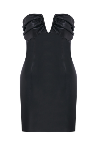 Miora Mini Leather Dress In Black - Nazli Ceren - Modalova