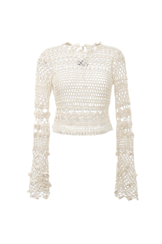 Malva White Handmade Crochet Top - ANDREEVA - Modalova