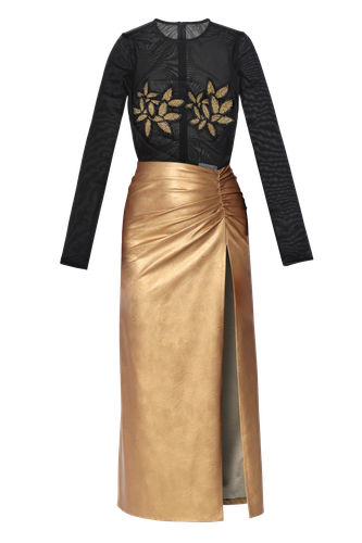 Dress Tomira Gold And Black - HALEWSKI - Modalova